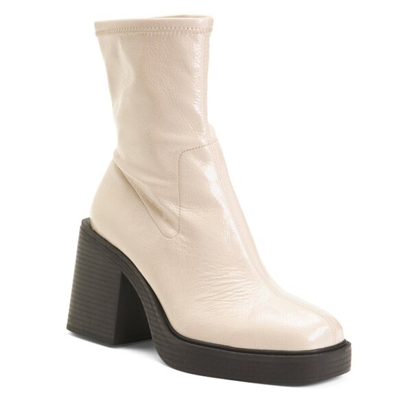 NIB KENNETH COLE NEW YORK Amber Heeled Booties in Ecru Womens Size 9 - Picture 3 of 9